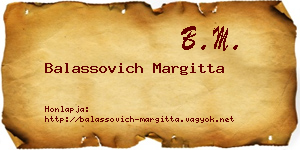 Balassovich Margitta névjegykártya